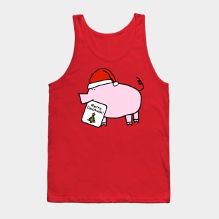 Cute Pig Says Merry Christmas Tank Top